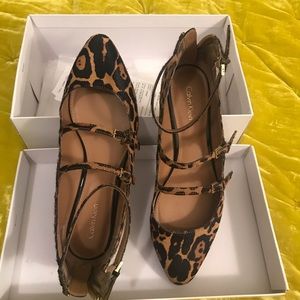 Leopard Ankle Strap Ballet Flats